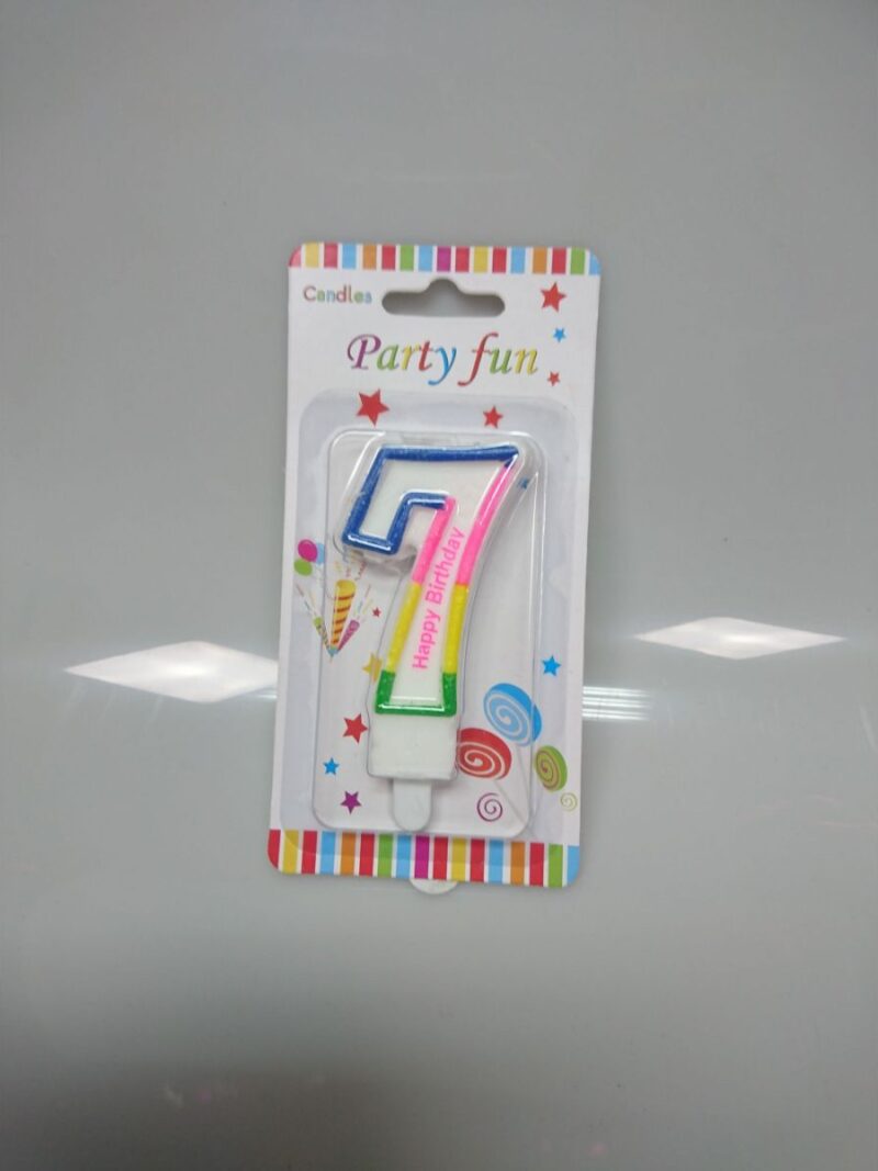 Svjećica Happy Birthday višebojna broj 7