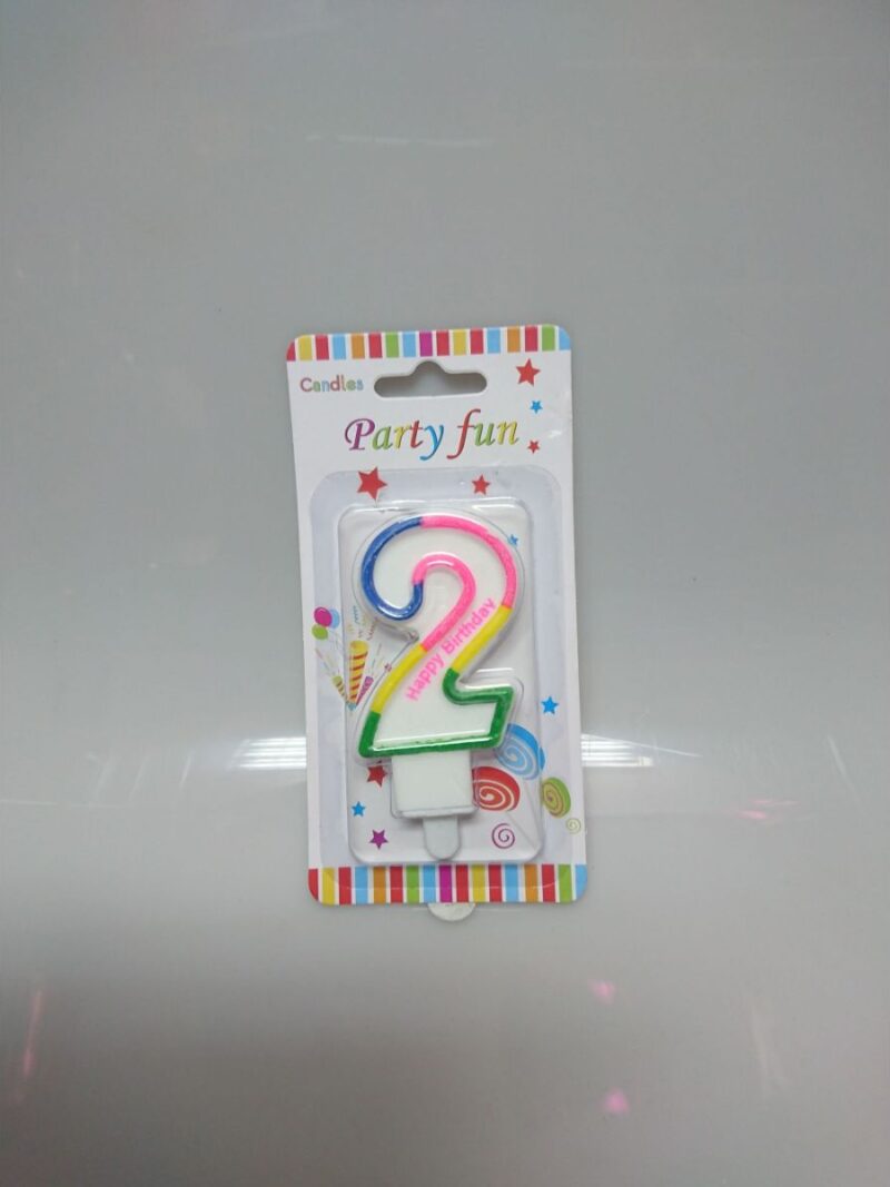 Svjećica Happy Birthday višebojna broj 2