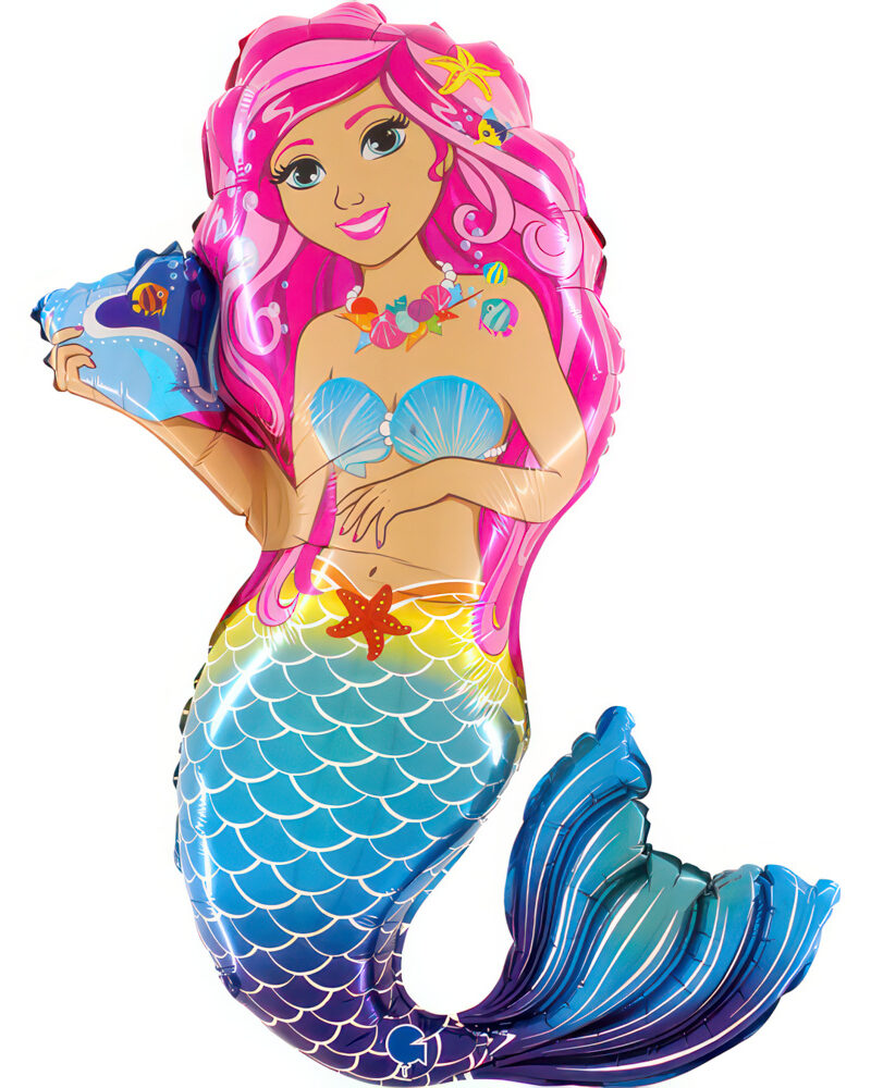 Sirena, folija balon 84 cm.