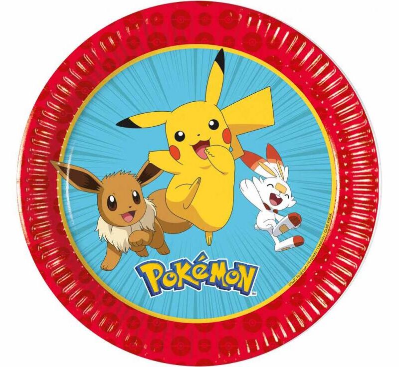 Papirnati tanjuri Pokemon 20 cm, 8 kom.
